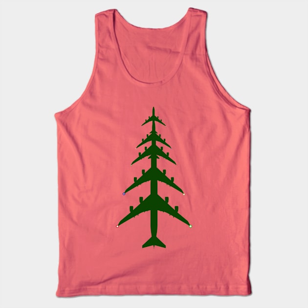 Airliner Airplane Christmas Tree Aviation Holiday Design Tank Top by DesignedForFlight